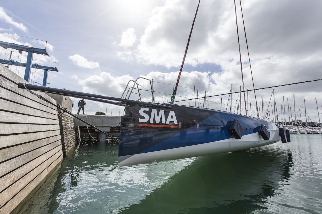 voile, 60 pieds, lancement, mise a l'eau, portlaf, port la foret, bretagne