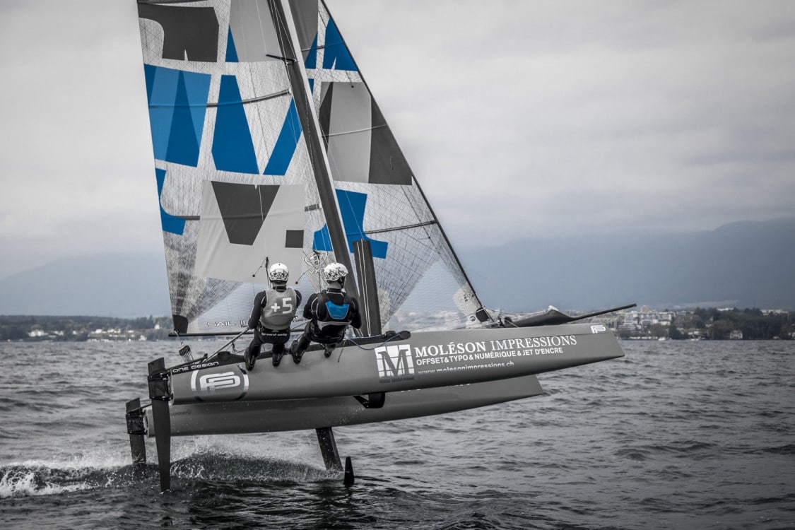 Catamaran, Flying Phantom, Foils, Phantom International, Voile, RedBull Foiling Generation, Régate, Sailing, Outdoor, Lac Léman, Hugo Fedrigucci, Virgil Aubriot, FFvoile