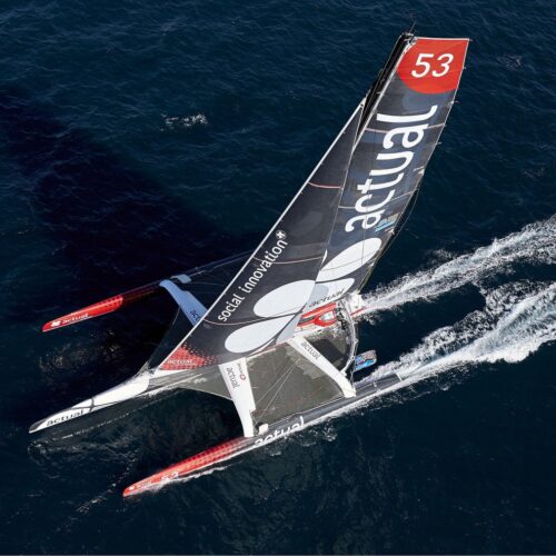 10-2015, OUTSIDE, BELLE ILE, FRANCE, ULTIM, MULTI, TRIMARAN, ACTUAL, YVES LE BLEVEC, TJV2015, HELI, Jean-Baptiste Le Vaillant