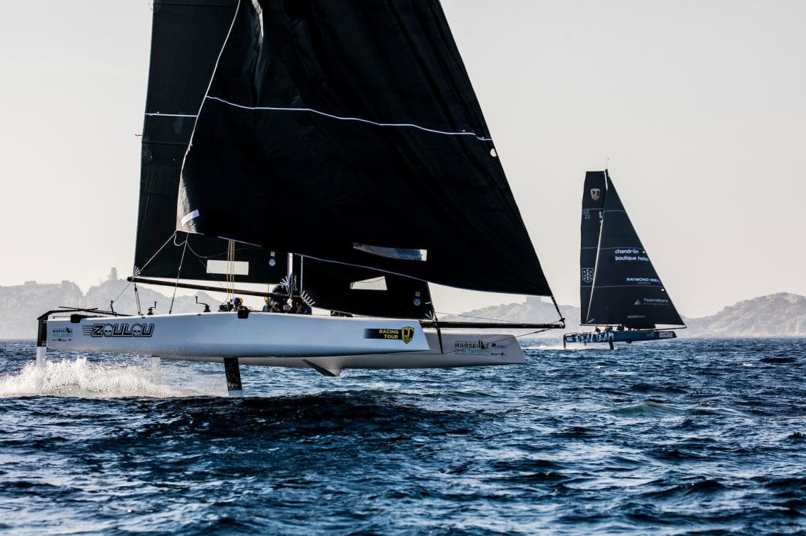 Extreme sailing, Fastest boats, GC32, GC32 MARSEILLE ONE DESIGN, GC32 Racing Tour, Marseille, TEAM ZOULOU, catamaran, foiling, foiling catamaran, one design yacht, sailing, speed, yachting